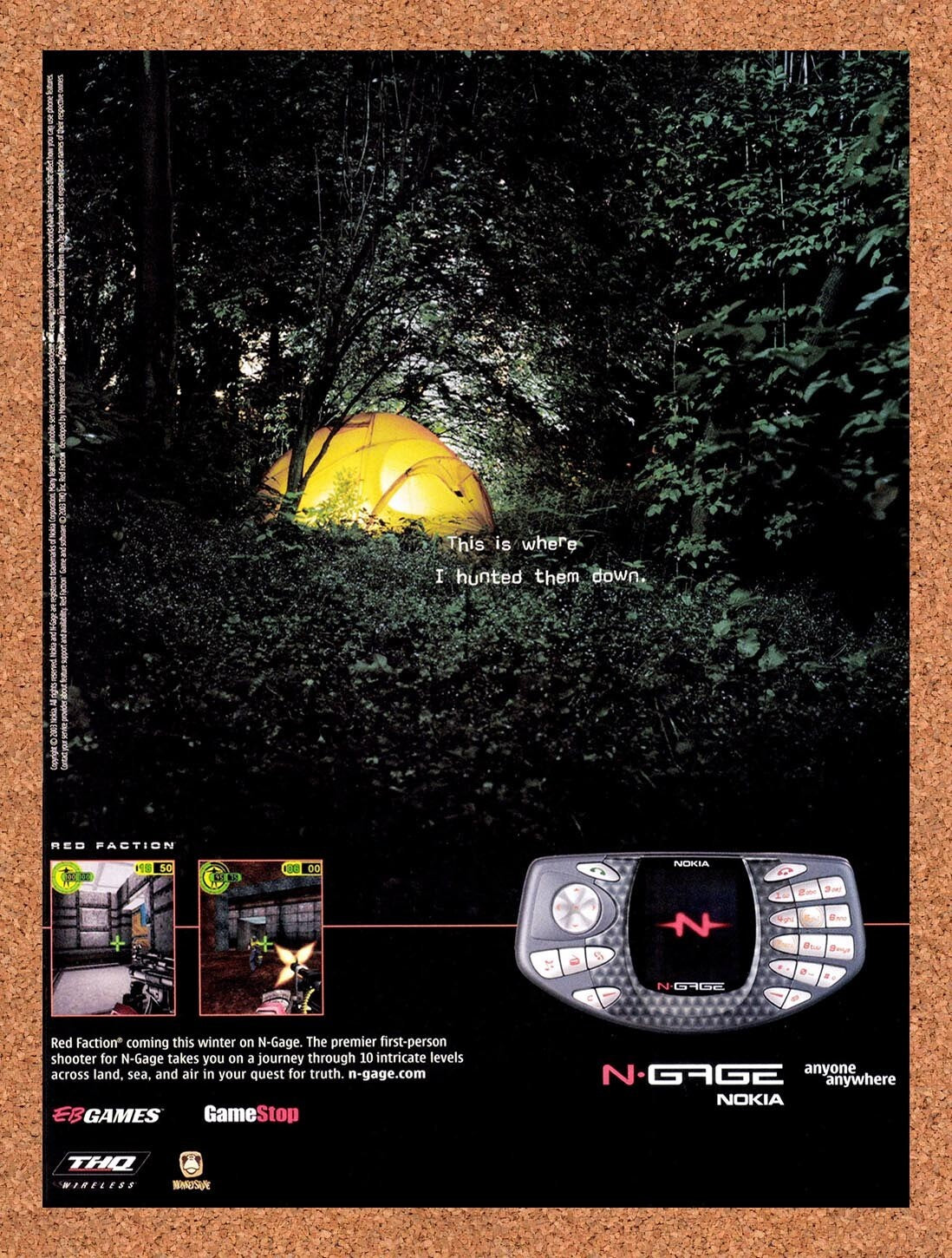 2003 Red Faction Nokia N-Gage Original Advertisement / Retro Wall Art v5