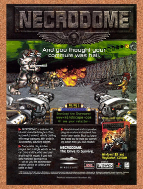 1996 Necrodome PC Original Advertisement / Retro Promo v1