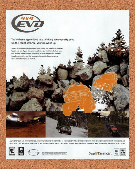 2000 4x4 EVO Dreamcast Original Advertisement / Retro Promo v1
