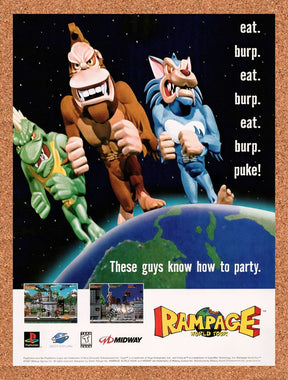 1997 Rampage World Tour PS1 Original Advertisement / Retro Wall Art v2