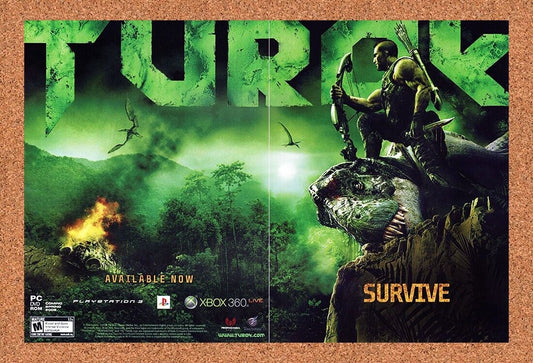 Turok The Dinosaur Hunter PS3 Original 2009 Ad Authentic Video Game Promo v1