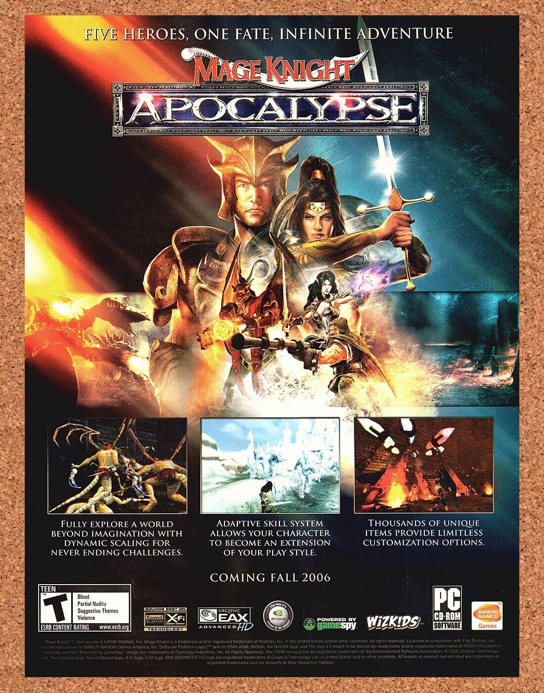 Original 2004 Mage Knight Apocalypse PC Vintage Ad - Video Game Promo Wall Art 3
