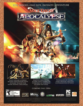 Original 2004 Mage Knight Apocalypse PC Vintage Ad - Video Game Promo Wall Art 3