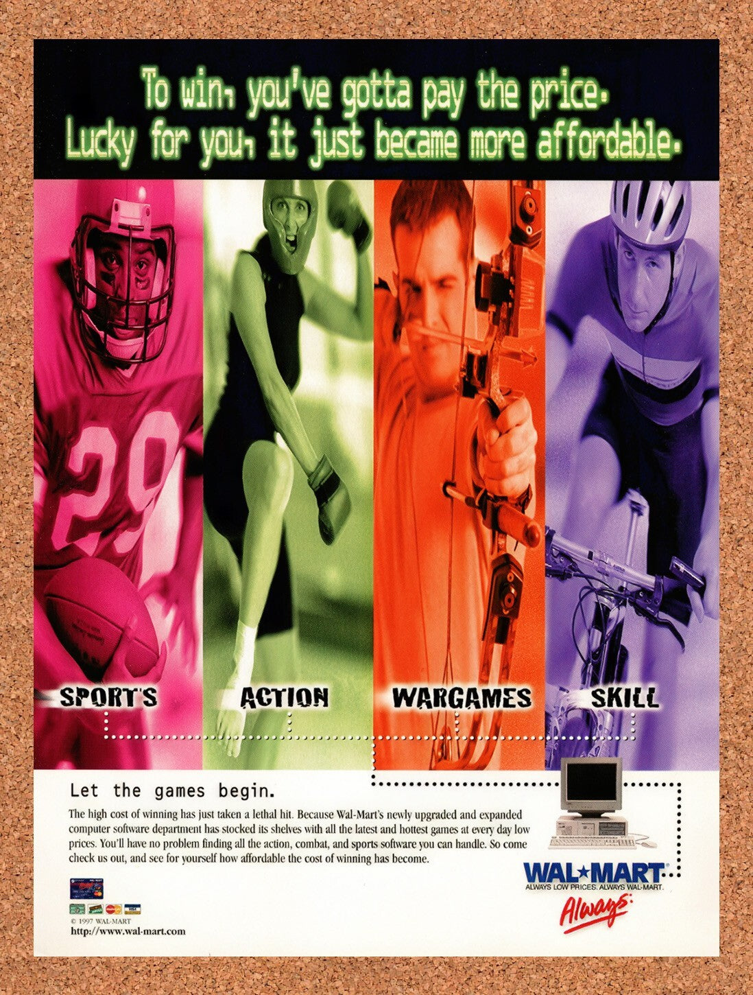 1998 Wal-Mart PC Games Original Advertisement / Retro Wall Art v1