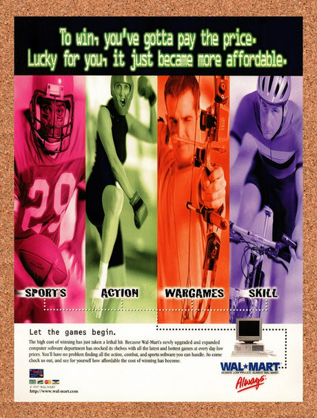 1998 Wal-Mart PC Games Original Advertisement / Retro Wall Art v1
