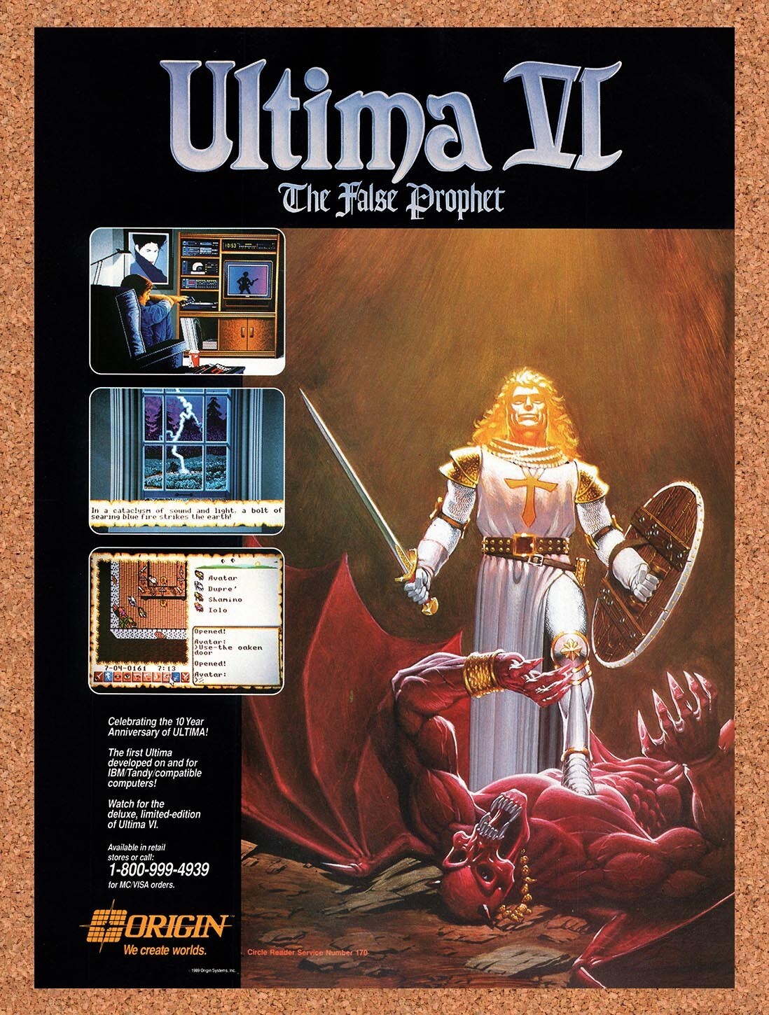 1989 Ultima VI The False Prophet Tandy Original Ad / Retro Wall Art v1