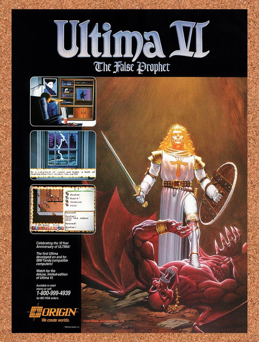 1989 Ultima VI The False Prophet Tandy Original Ad / Retro Wall Art v1