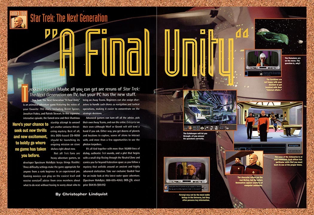 1995 Star Trek The Next Generation PC Original Advertisement / Retro Promo v6