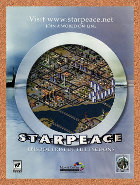 2001 StarPeace Episode 1 Rise Of The Tycoons PC Original Ad / Promo v1