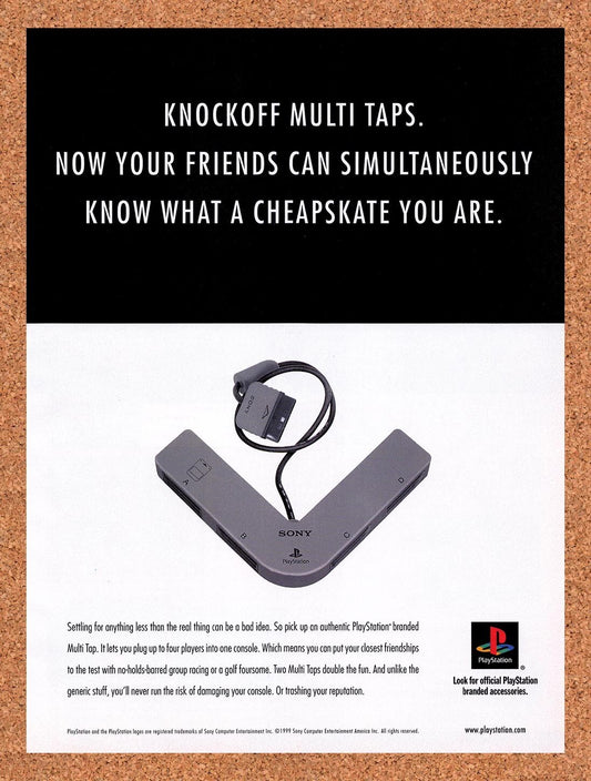 1998 Sony PS1 Multi Tap Original Advertisement / Retro Wall Art v12