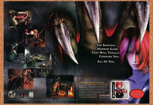 1998 Dino Crisis PS1 Original Advertisement / Retro Wall Art v2