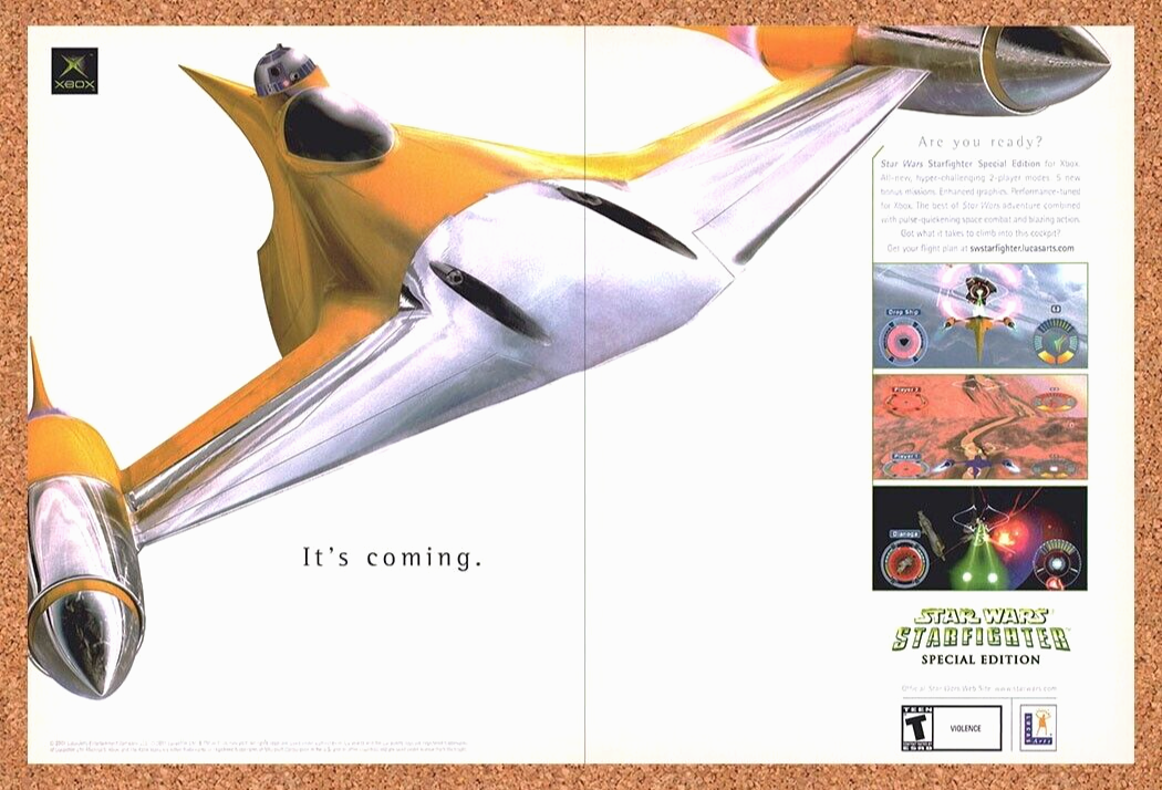 Star Wars Starfighter PC Original 2003 Print Ad Authentic Video Game Art Promo