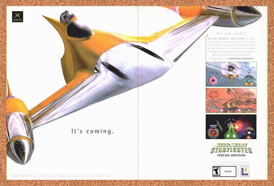 Star Wars Starfighter PC Original 2002 Print Ad Authentic Video Game Art Promo