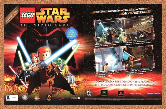 Lego Star Wars PS2 Original 2004 Print Ad Authentic Eidos Video Game Promo