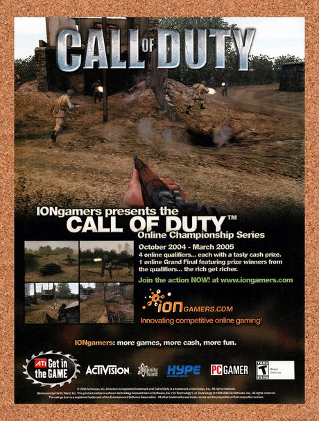 2004 Call Of Duty ATI Sweepstakes Original Advertisement / Retro Promo v3