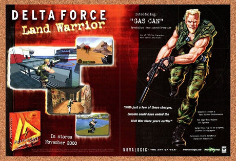 Delta Force Land Warrior PC Original 2003 Ad Authentic Shooter Video Game Promo