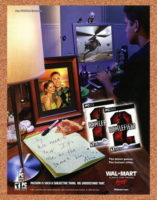 Battlefield 2 PC Original 2006 Ad Authentic Wal-Mart Funny Video Game Promo