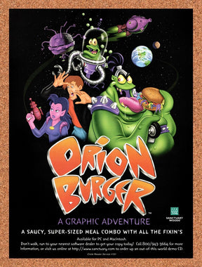 1996 Orion Burger PC Original Advertisement / Retro Wall Art v1