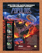 Populous SNES Original 1992 Ad Authentic Nintendo Sim Video Game Promo