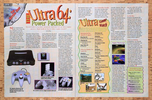 1995 Nintendo 64 Pre-Launch Review Original Advertisement / Retro Wall Art v8
