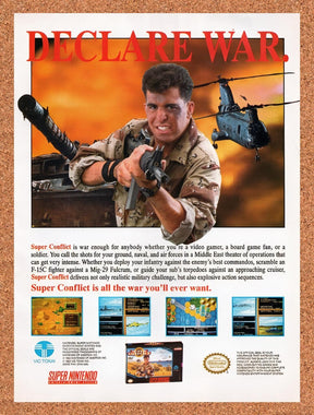 1993 Super Conflict SNES Original Advertisement / Retro Promo v1