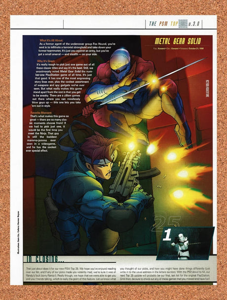 2000 Metal Gear Solid PSM Top 25 Original Advertisement / Retro Promo vr3