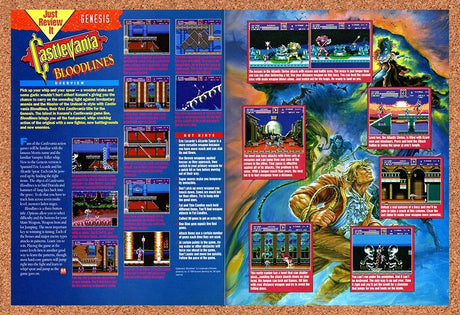 1994 Castlevania Bloodlines Genesis Original Advertisement / Retro Promo vr5