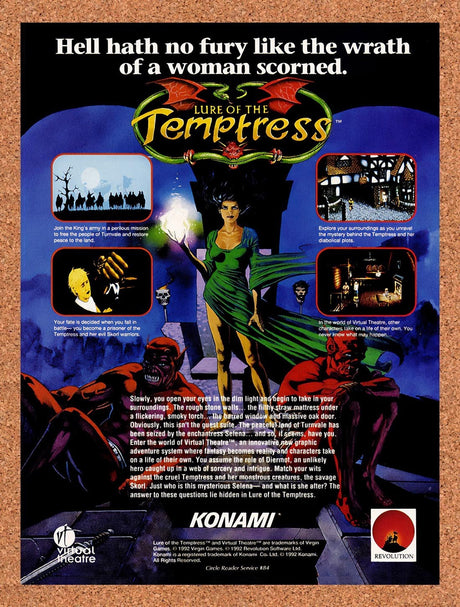 1992 Lure Of The Temptress PC Original Advertisement / Retro Promo v1
