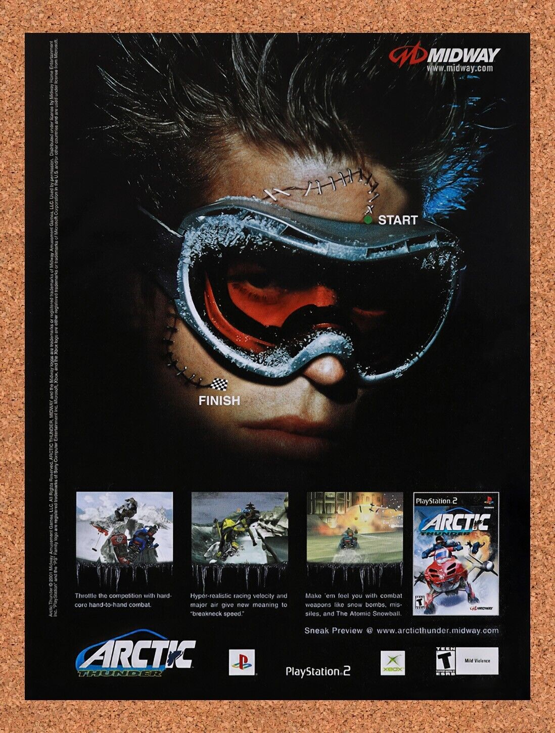 2001 Arctic Thunder PS2 Original Advertisement / Retro Wall Art v1