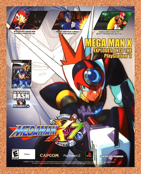 Mega Man X7 PS2 Original 2005 Ad Authentic Capcom Video Game Zero Promo