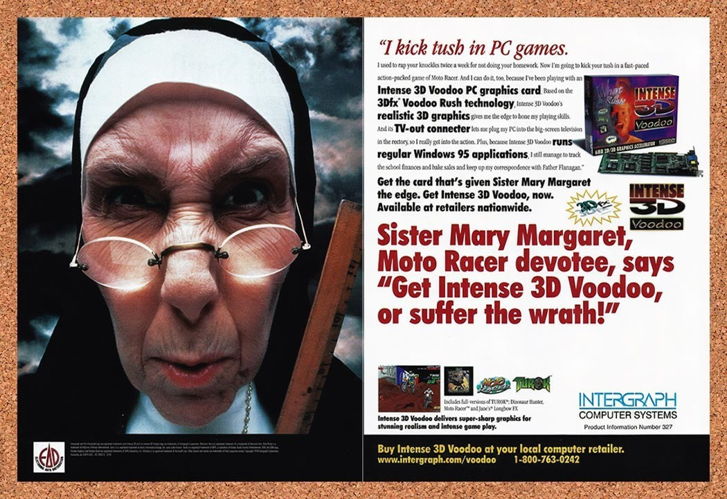 1998 Voodoo Intense 3D Graphics Accelerator Original Advertisement / Promo v3