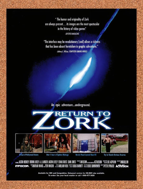 1993 Return To Zork PC Original Advertisement / Retro Promo v1