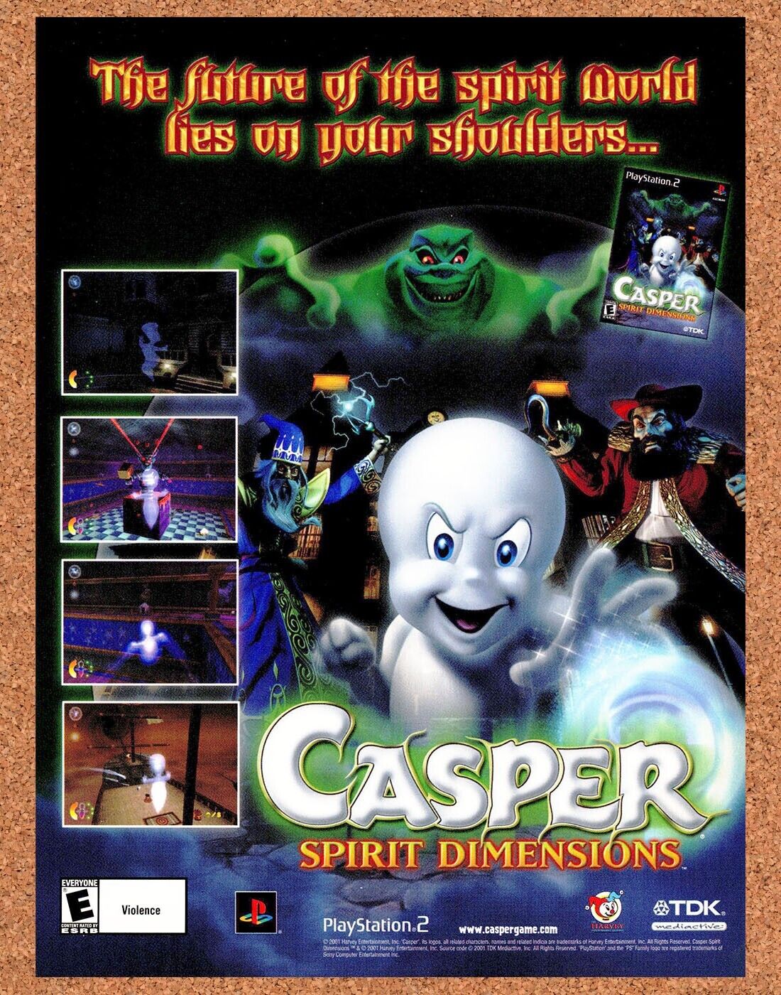 Casper Spirit Dimensions PS2 Original 2003 Ad Authentic Video Game Art Promo