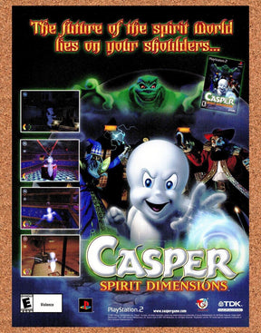 Casper Spirit Dimensions PS2 Original 2003 Ad Authentic Video Game Art Promo