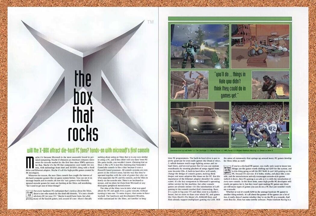 Microsoft Xbox Original 2003 Ad Authentic Console Release Video Game Promo