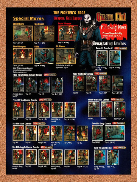 1998 Mortal Kombat 4 Quan Chi Arcade Moves Original Advertisement / Promo vr5