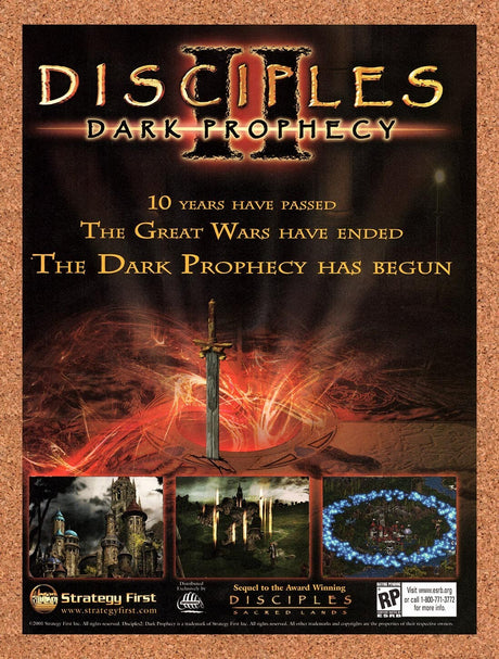 2001 Disciples II Dark Prophecy PC Original Advertisement / Retro Wall Art v3