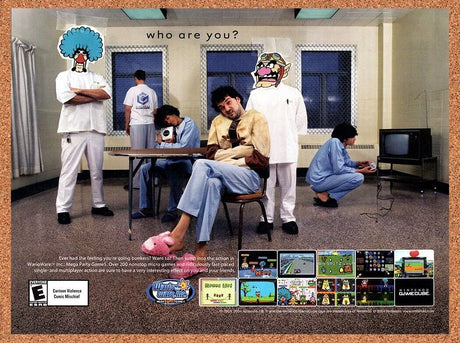 Wario Ware Inc GameCube Original 2004 Vintage Ad - Humorous Video Game Promo