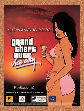2002 Grand Theft Auto Vice City PS2 Original Advertisement / Retro Promo v5