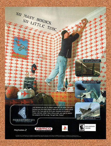 2001 Ace Combat 04 Shattered Skies PS2 Original Ad / Retro Wall Art v1