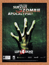 2008 Left 4 Dead Xbox 360 Original Advertisement / Retro Wall Art v2