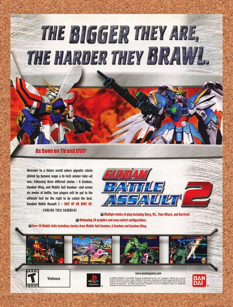 2002 Gundam Battle Assault 2 PS1 Original Advertisement / Retro Promo v1