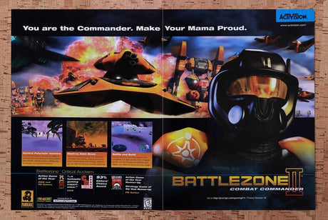 1999 Battlezone II Combat Commander PC Original Ad / Retro Wall Art v2