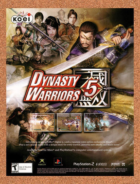 2005 Dynasty Warriors 5 Xbox Original Advertisement / Retro Promo v1