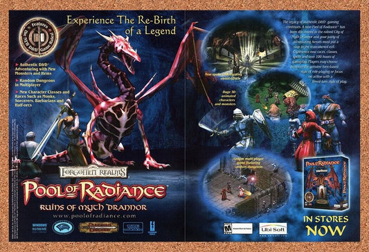 Pool Of Radiance Ruins Myth Drannor PC Original 2002 Ad Authentic Game Promo v3