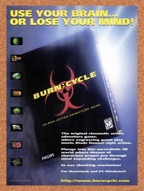 1995 Burn Cycle PC Original Advertisement / Retro Promo v3