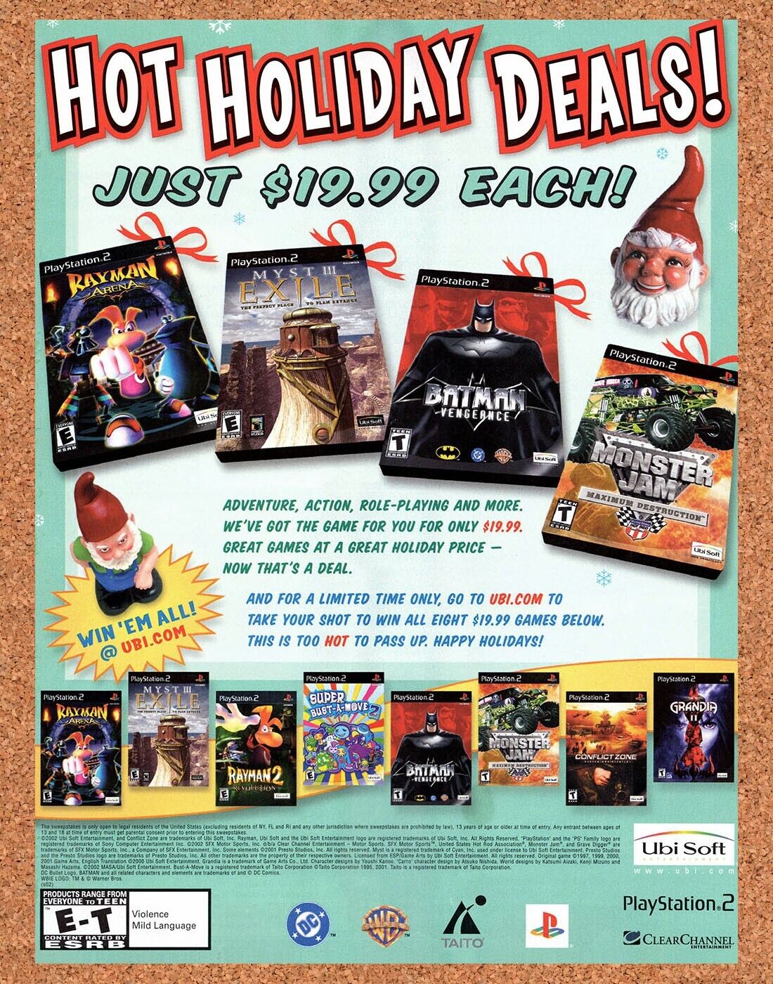Ubisoft PS2 Games Original 2003 Vintage Ad - Christmas Video Game Promo