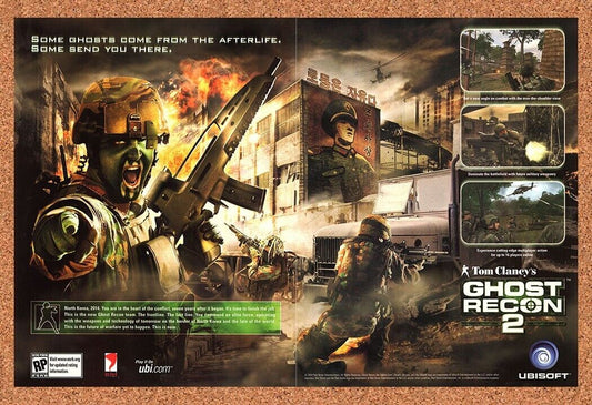 Original 2003 Ghost Recon 2 PS2 Vintage Print Ad - Video Game Promo Wall Art 1