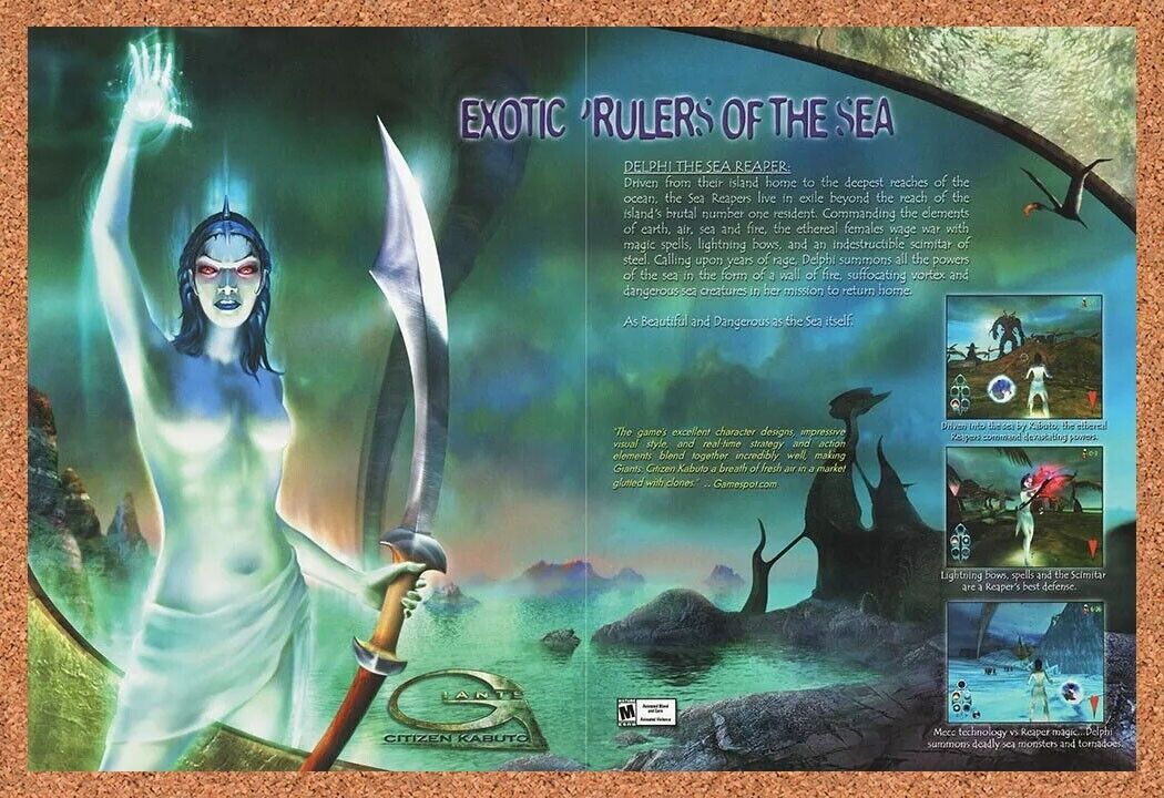 Giant Citizen Kabuto PC Original 2002 Ad Authentic RTS Video Game Promo v2