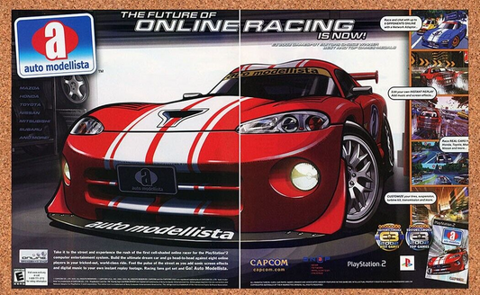 Auto Modellista PS2 Original 2003 Ad Authentic Capcom Racing Video Game Promo